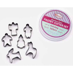 6 Piece Holiday Pastry Cutter Set-8194