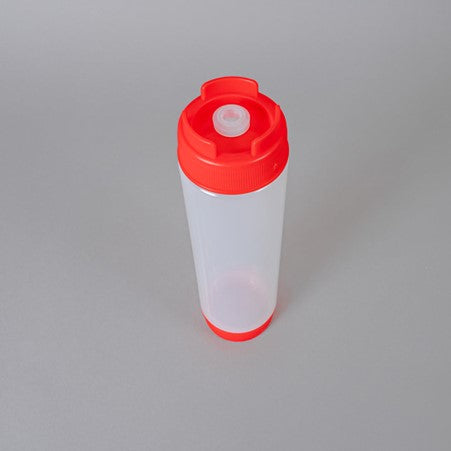 Red FIFO Squeeze Sauce Dispenser Bottle With Lid / KNICER